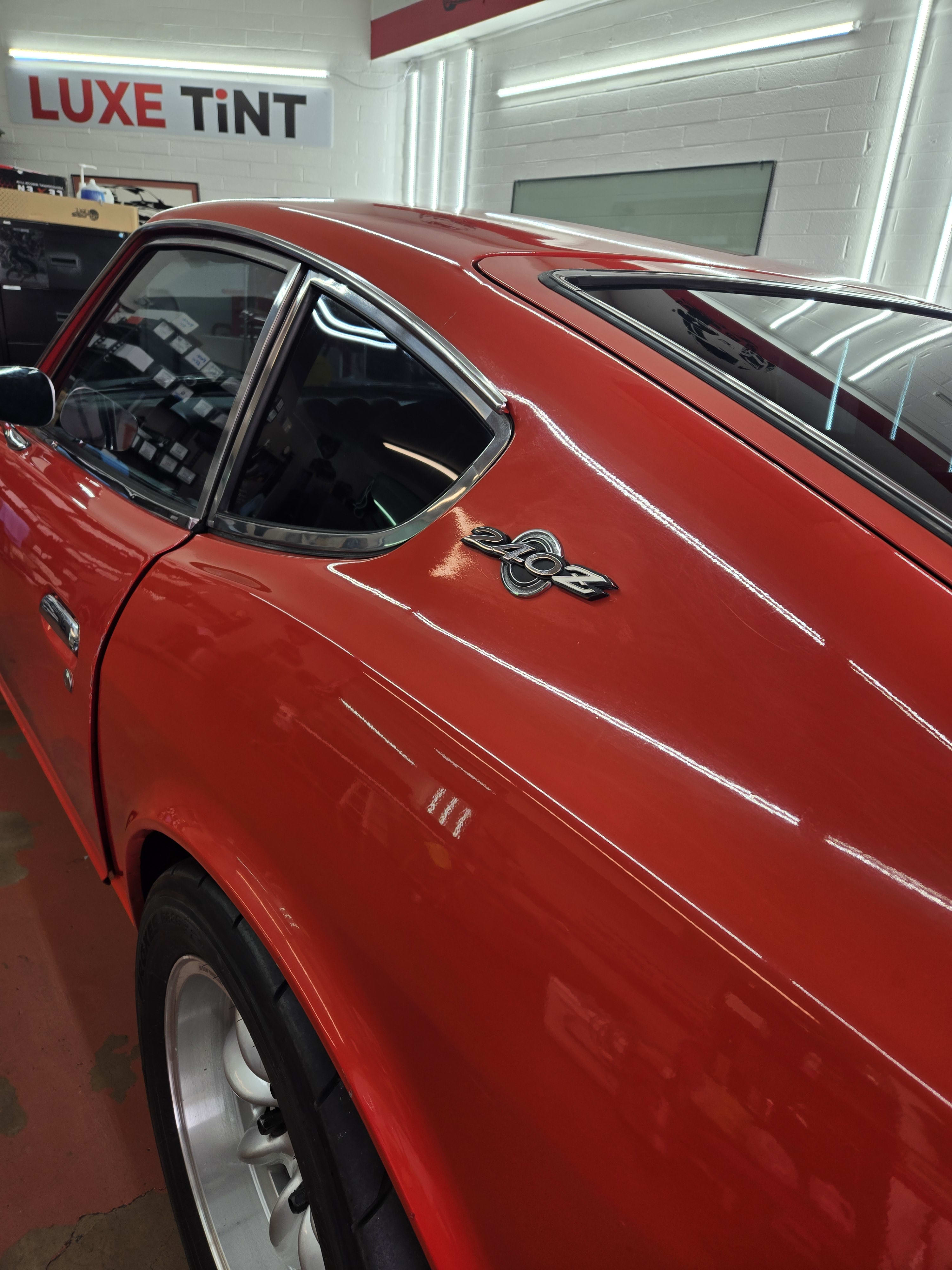 Classic Datsun 240Z, quarter window detail