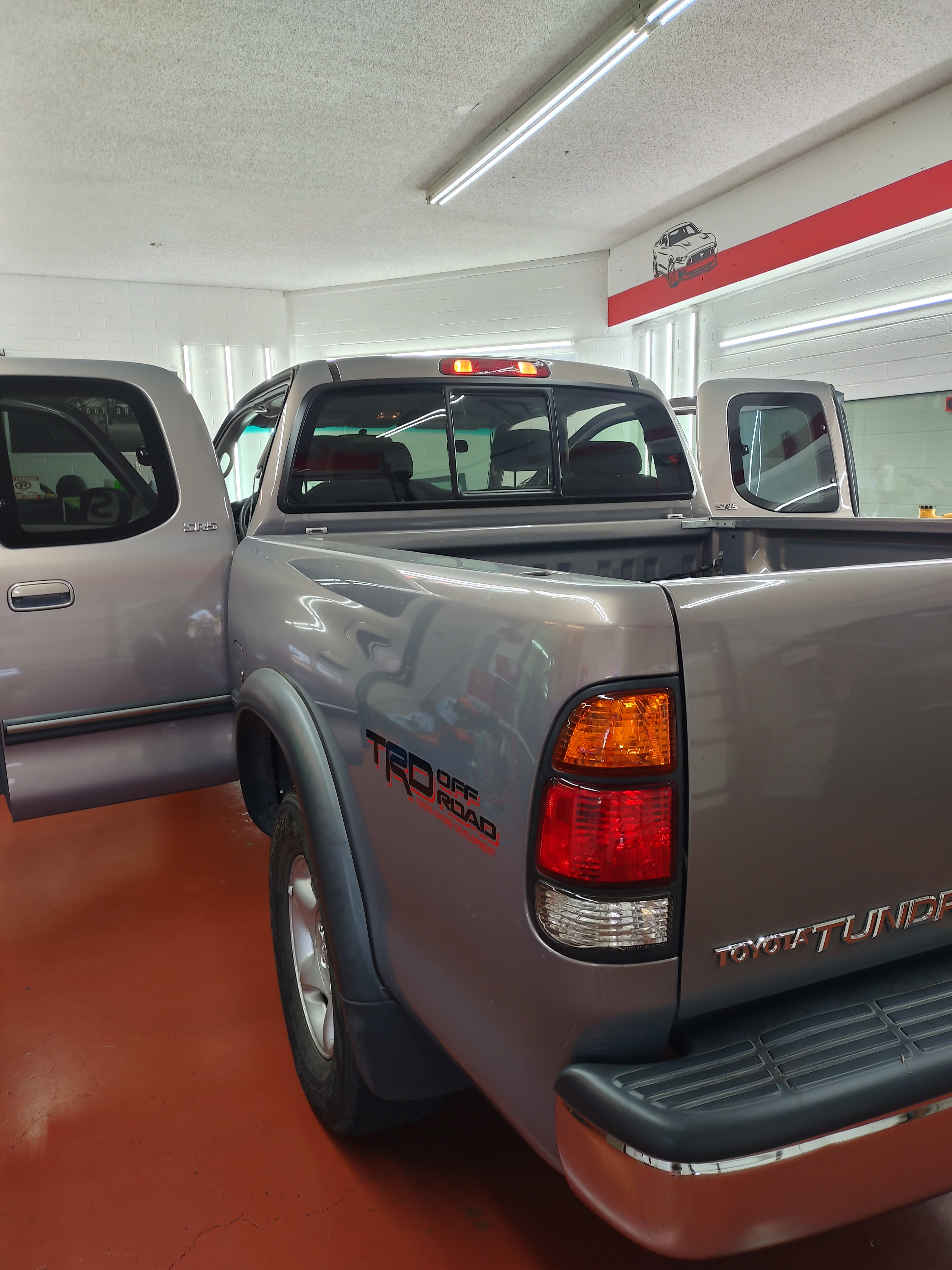 Grey Toyota Tundra TRD, rear