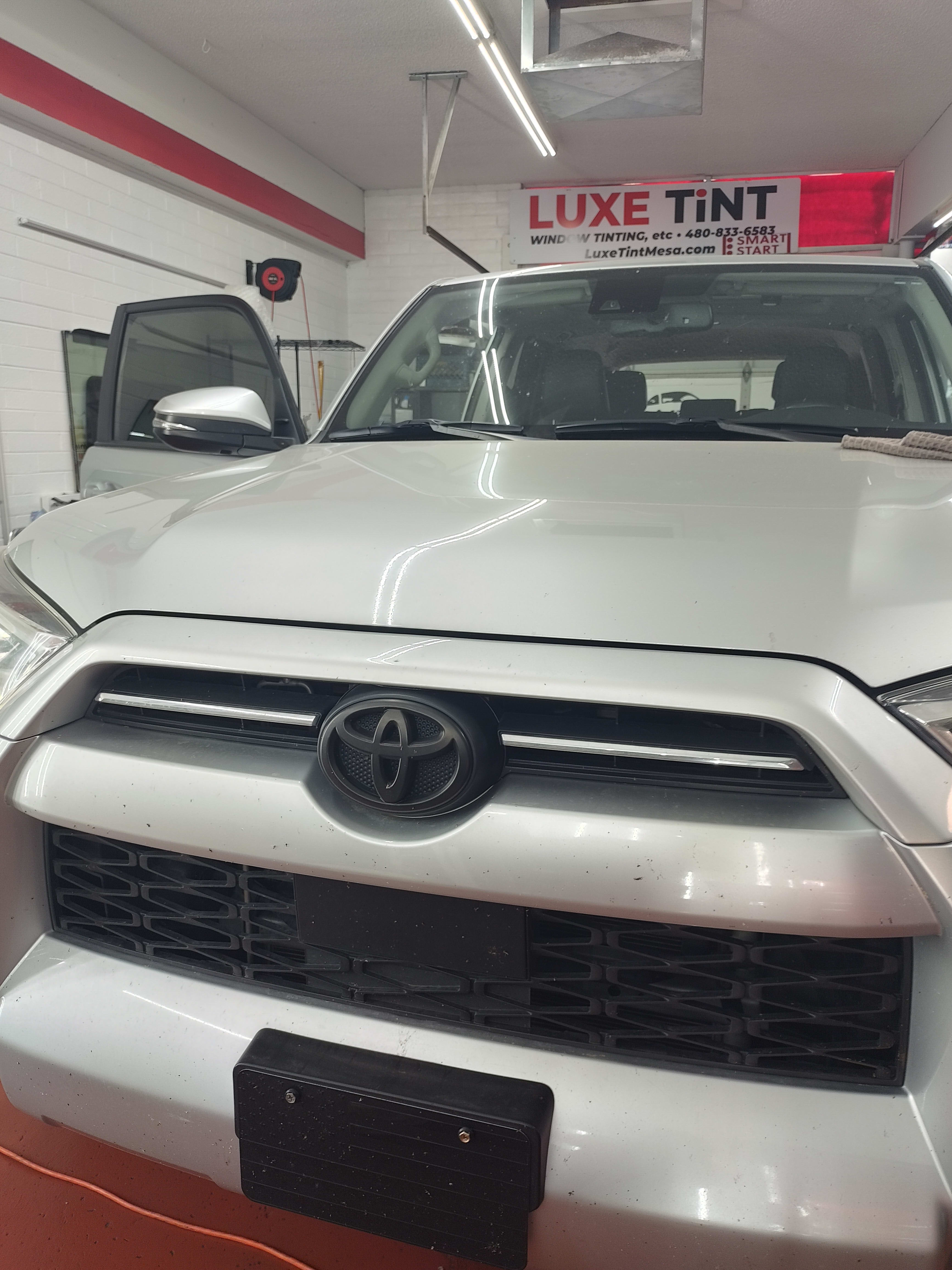Silver Toyota 4Runner, front