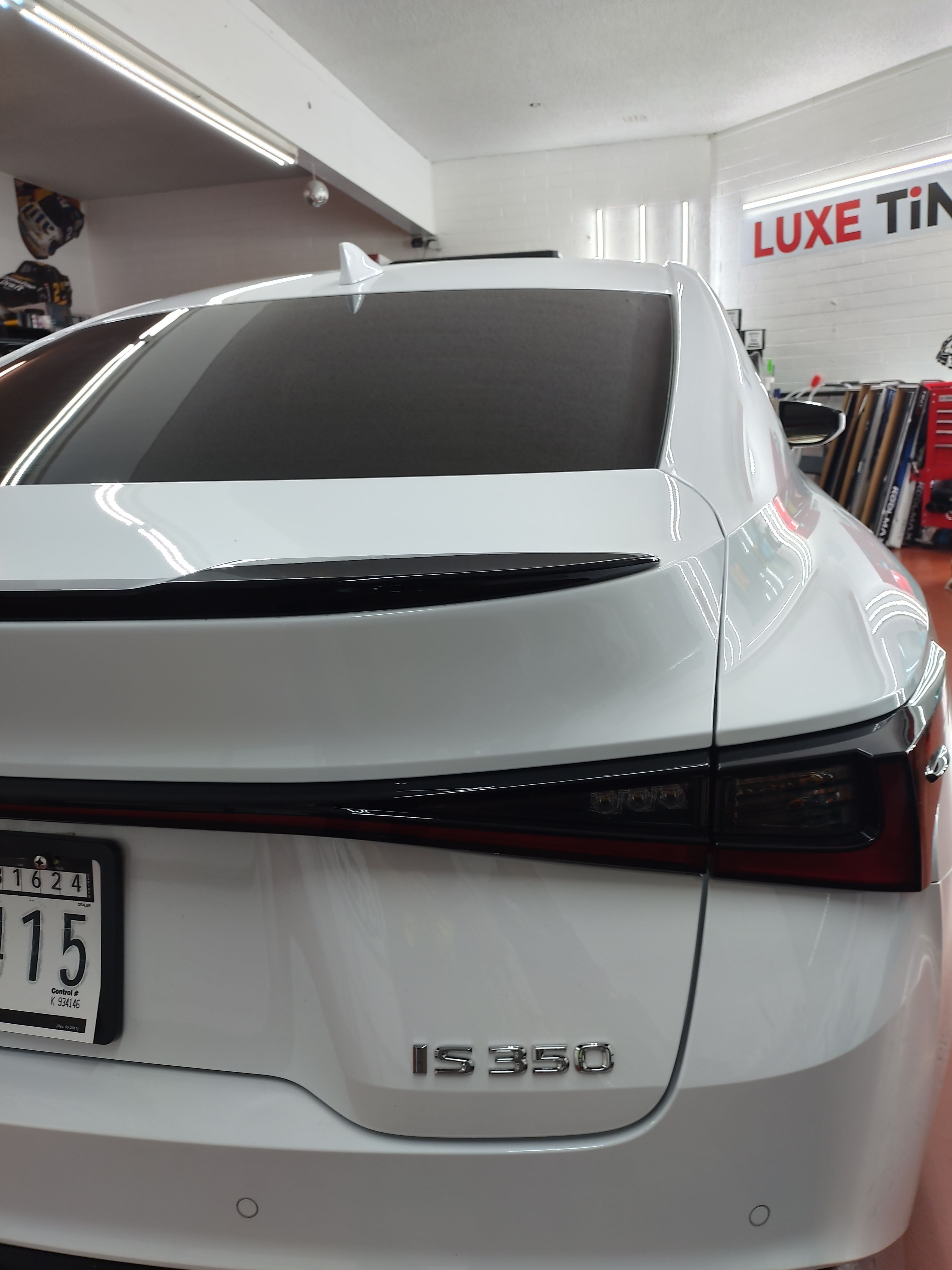 White Lexus IS 350, rear
