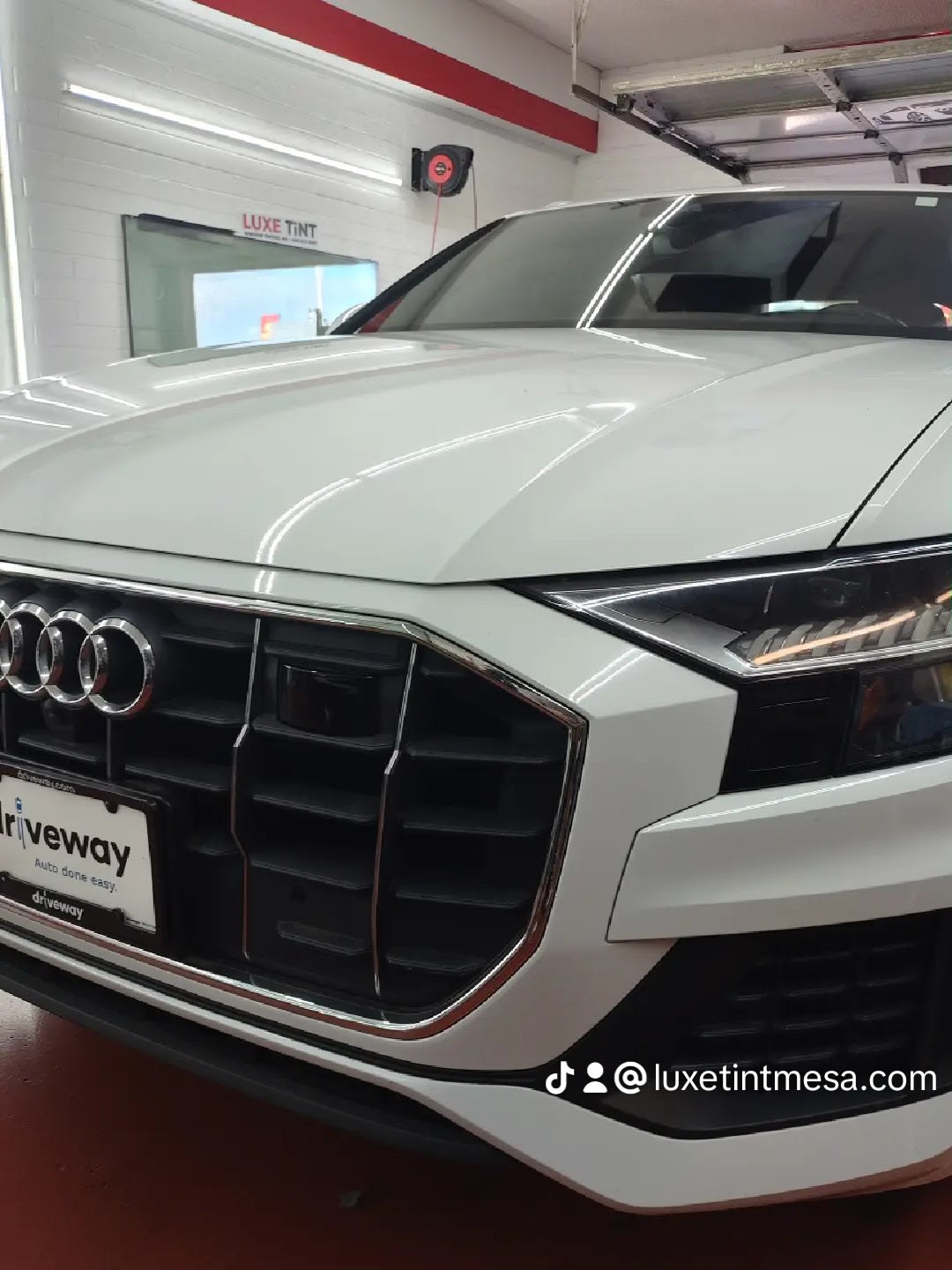 White Audi Q8, front